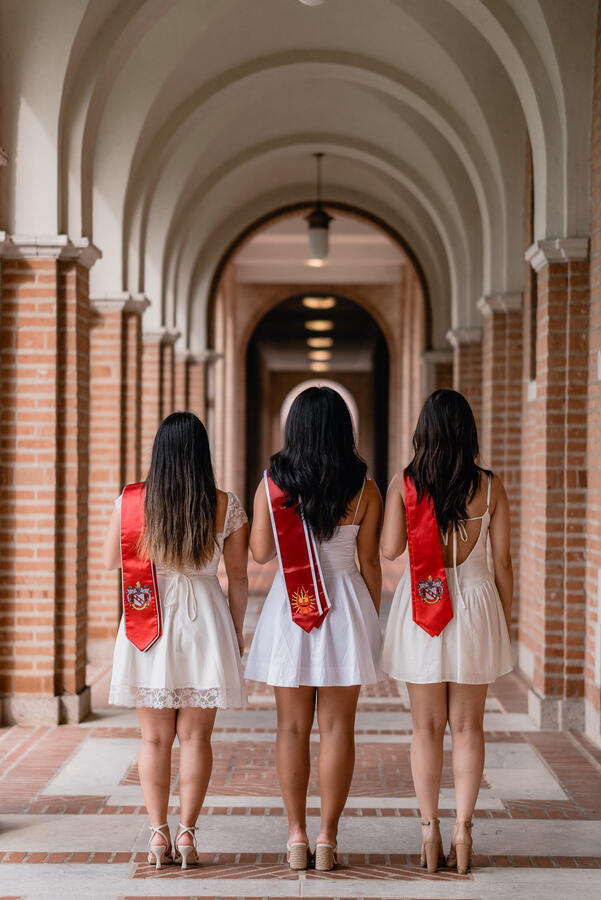 Stole over Shoulder Looking Straight Back 1